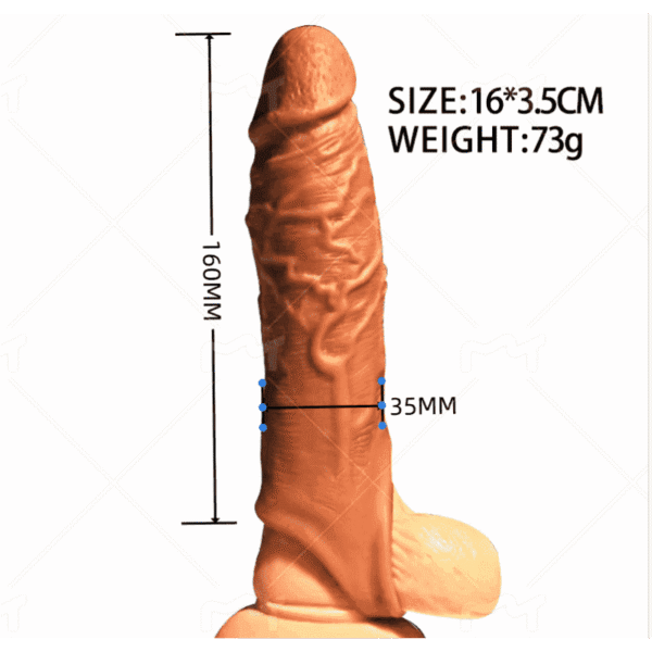 sa03 SA11 Realistic Penis Extender Sleeve – 16cm Length Silicone Condoms & Hardness